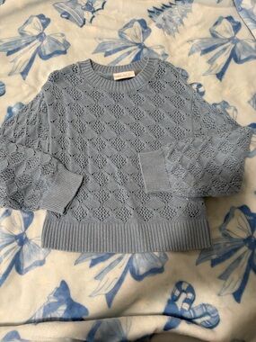 The Children's Place Light Blue Pointelle Crew Sweater